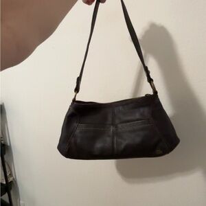 The Sak Dark Brown Leather Shoulder Bag